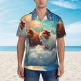 thumbnail image 2 of Honeii Cloud Guinea Pig Print Men’s Hawaiian Shirt,Classic Button-Down Short Sleeve Shirt, for Beach, Vacation, and Outdoor Activities,X-Large, 2 of 7