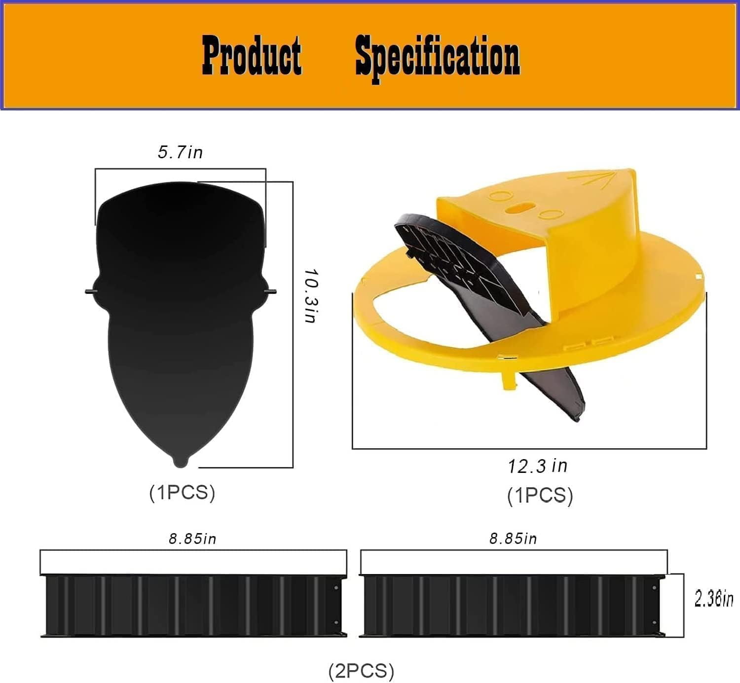 SONGAU Mice MouseTrap Flip Lid, Mouse Trap Indoor Outdoor, Humane MouseTrap, Auto Reset Mouse Trap Bucket Lid, 5 Gallon Bucket Compatible, 2 Packs (Yellow)