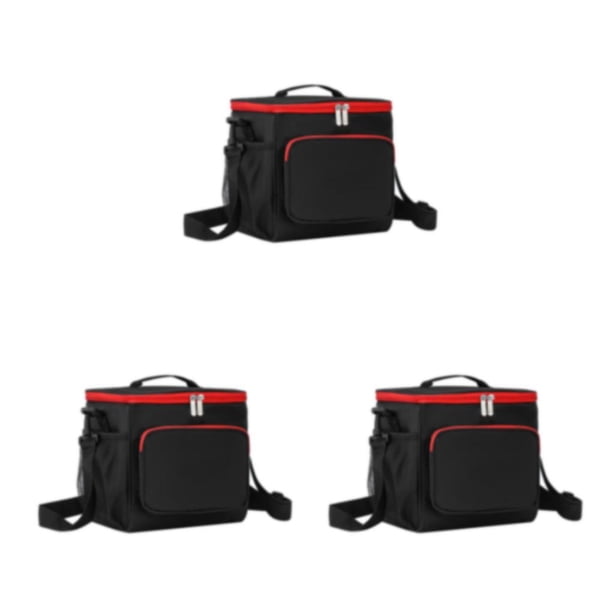 Toystoory Fiambrera Tamaño de la bolsa Material ligero Tessuto Oxford Bolsa de almuerzo con aislamiento térmico Negro Type1 NO1