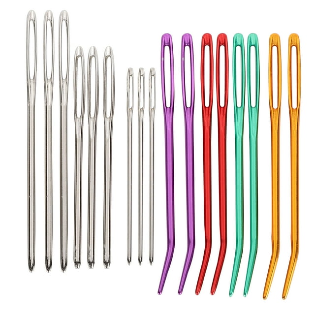 Aluminum Bent Tip Needle,Yarn Needles Large‑Eye Blunt Wool Needles Yarn Needles Future-Proof Design