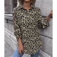 thumbnail image 1 of Camisa de manga larga para mujer, blusa para mujer, poliéster, estampado de leopardo, blusa con botones en la parte delantera para mujer, camisa para mujer, diseño de vanguardia, 1 of 7