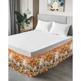 thumbnail image 4 of Cute Puppy Bed Skirt Queen Size 16 Inch Drop, Fall Pumpkin Animal Watercolor Maple Leaf Wrap Around Dust Ruffle Bedskirts, Wrinkle & Fade Resistant Easy Fit Bedskirt with Adjustable Elastic, 4 of 8