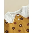 thumbnail image 5 of Qmyliery Newborn Girls Long Sleeve Rompers, Cartoon Bear Flower Printed Doll Collar Ruffles Decor Bodysuit, Casual Sweet Playsuit, 5 of 9