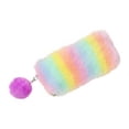 thumbnail image 1 of predolo Estuche de Peluche Arcoíris Gran Capacidad Estuche de Felpa con Pompón Tacto Tacto Agradable Lapicera Peluda Multicolor para Niñas, Adolescentes, 1 of 6