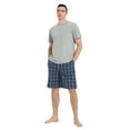 thumbnail image 2 of GLOBAL Men's Short Sleeve Crew Knitted Top & Lightweight Yarn Shorts Pajama Sets, Sizes S-XXL, 2 of 5