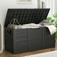 thumbnail image 3 of Ktaxon 75gal Outdoor Garden Plastic Storage Deck Box with Wheels Chest Tools, Black, 3 of 8