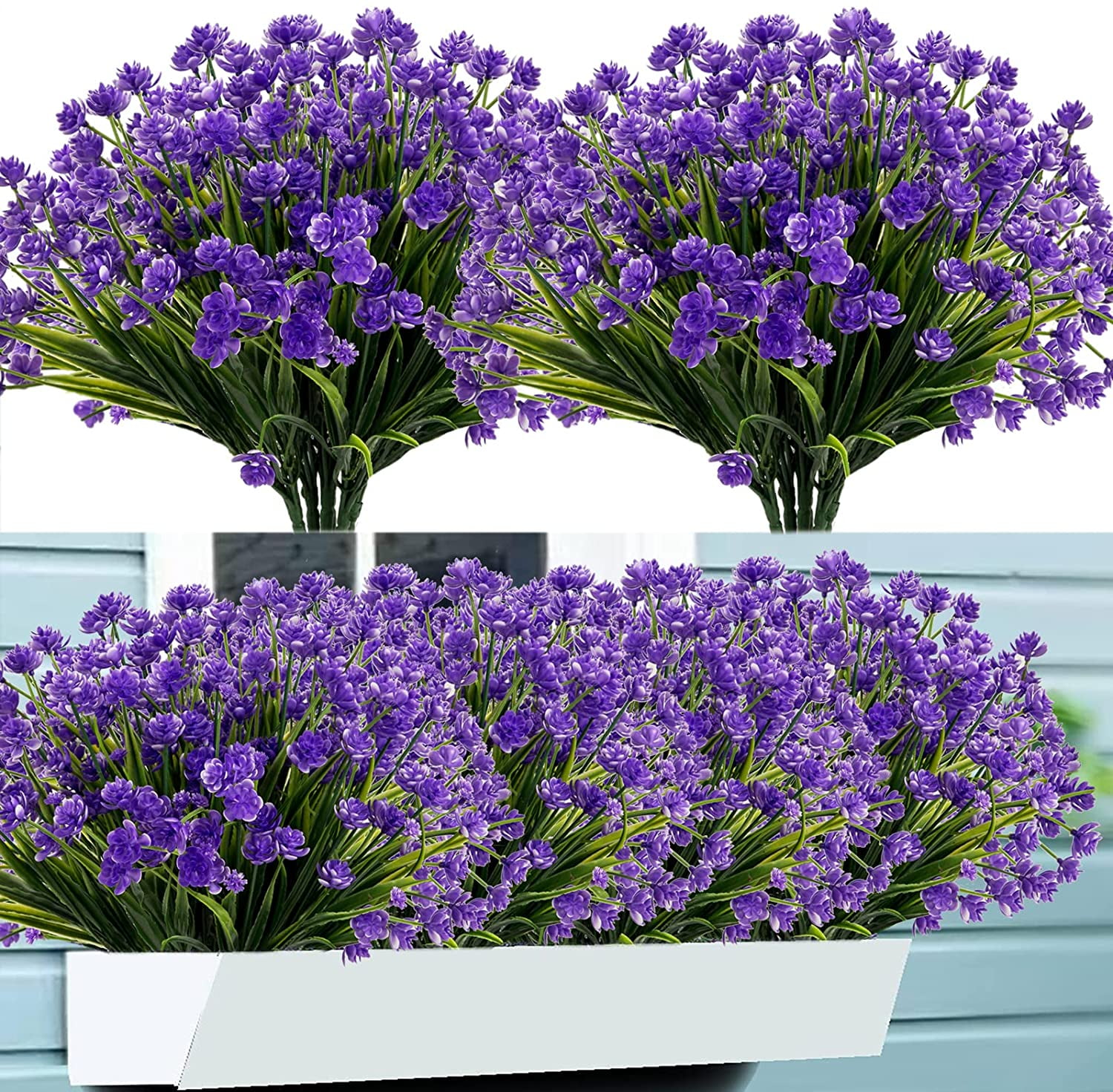 Morttic 6 Bundles Multicolor Baby Breath Artificial Flowers, UV Resistant  Faux Outdoor Flowers, Fake Plastic Flowers Bulk for Cemetery Wedding Party  Home Decor 
