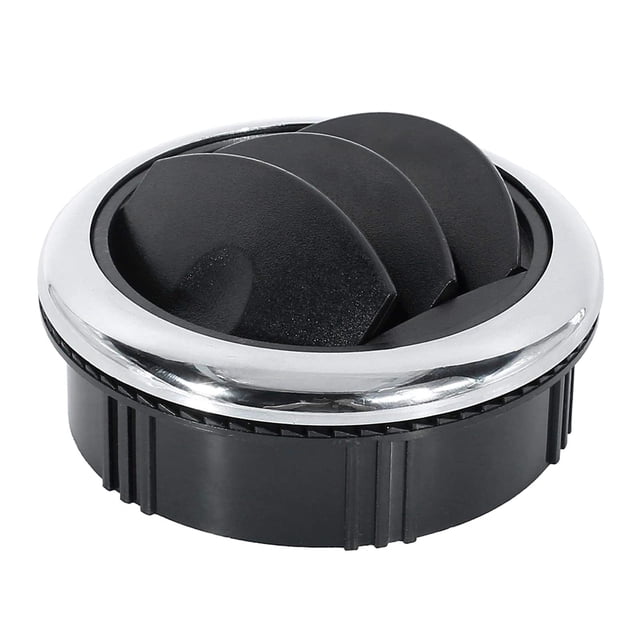 Wisewang Déflecteur d'Air de Voiture Sortie Ronde Électroplaquée pour RV Bus ATV Noir 87 75mm