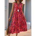 thumbnail image 3 of ZOELNIC Women's Summer Boho Dress Sleeveless V-Neck Maxi Sundress, Casual Loose Fit Tie-Dye Print Beach Dress, XL, 3 of 7