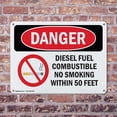 thumbnail image 4 of (2 Pack) Diesel Fuel Combustible No Smoking OSHA Danger Sign 10 Inch X 7 Inch Plastic Sign, Weather Resistant, UV Protected for Workplace, Business, and Construction Site, Made in the, 4 of 8