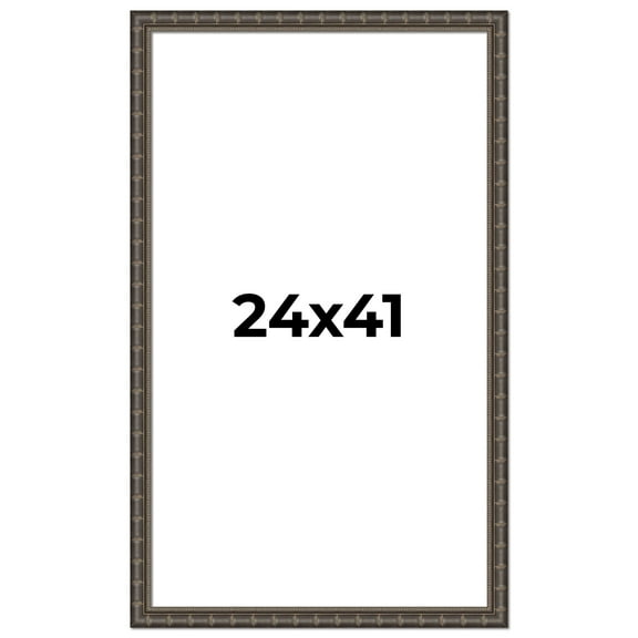 24x41 Frame Black Bamboo Solid Wood Picture Frame Width 1.5 Inches | Interior Frame Depth 0.5