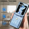 thumbnail image 4 of Compatible Samsung Galaxy Z Flip 5 Phone Case Wallet,Full Protective PU Leather Cover with Necklace Lanyard Protective Case for Samsung Z Flip 5 Phone Case with Wallet,Galaxy Z Flip 5 Cover Blue, 4 of 13