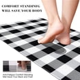 thumbnail image 3 of KIMODE Black/White Buffalo Plaid Kitchen Rug Runner Set, 2 Piece Anti Fatigue Cushioned Kitchen Rugs and Mats, Non Slip Waterproof Standing Kitchen Floor Mats (Black and White, 18" x 29"+18" x 47"), 3 of 7