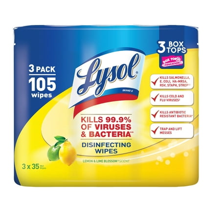 Lysol Disinfecting Wipes, Lemon & Lime Blossom, 105 Wipes