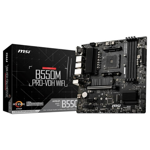 T. Madre MSI B550M PRO-VDH WIFI, ChipSet AMD B550M,Soporta: AMD Ryzen MSI B550M PRO-VDH WIFI