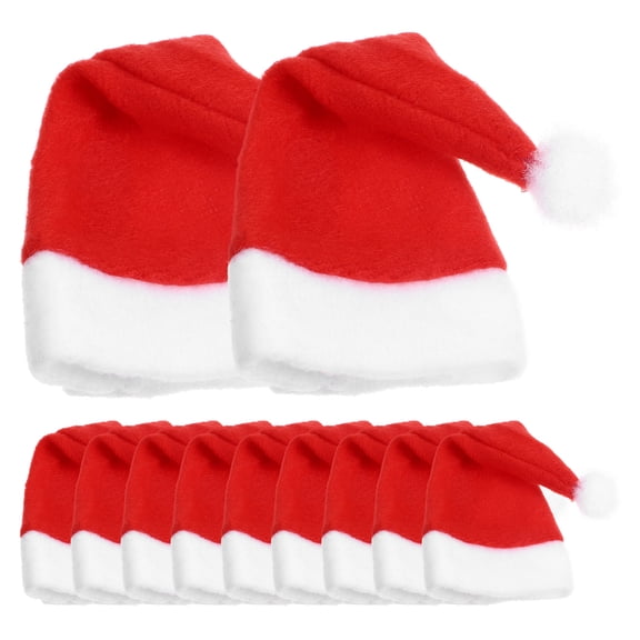15Pcs Mini Red Santa Hats Holiday Party Decorations Non Woven Fabric Style for Office Colleagues and Festive Gatherings