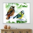 thumbnail image 2 of Designart 'Forest Birds Sitting On Snowy Fir Tree Branch' Traditional Framed Canvas Wall Art Print, 2 of 5