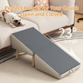 thumbnail image 3 of YIYADO 2-in-1 Wooden Dog Stairs, Foldable Non-Slip Pet Ramp Ottoman for Couch Bed, Suitable for Small Medium Senior Dogs, Light Grey, 3 of 6