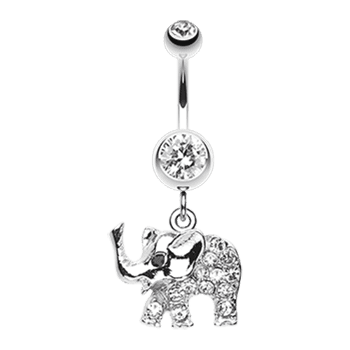 Elephant Walk Dangle Belly Button Ring