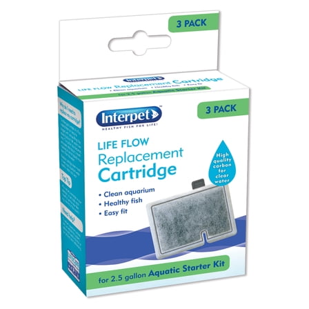 Interpet Life Flow Replacement Cartridge for Aquatic Starter Kit 3 Pack
