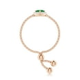thumbnail image 3 of ANGARA Natural Heart-Shaped Emerald Bolo Ring with Diamond Halo in 14K Rose Gold for Women (Size-4mm) | May Birthstone, Birthday, Anniversary, Jewelry Gift for Women | Natural Emerald Ring, 3 of 8