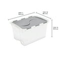 thumbnail image 2 of Sterilite 48 Quart Medium Storage Bin with Hinge Lid, Clear Plastic FlipLid Storage Container, Gray, 2 of 11