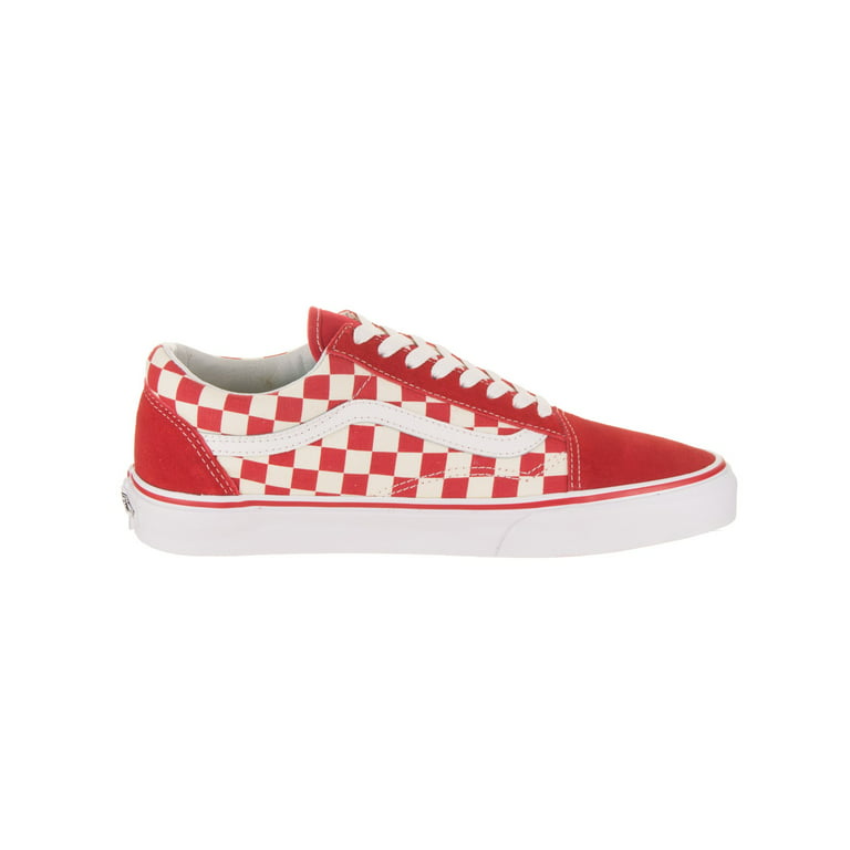 Vans VN-0A38G1POT: Old Skool Unisex (Primary Checkered) Red/White Sneakers (6 D(M) Mens / 7.5 US Womens) - Walmart.com