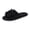 Black, variant on Willtoo Plush Open-Toe Slippers for Women with Bow, Winter Warm Soft Non-Slip Indoor Slides, Breathable Casual House Slippers