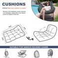thumbnail image 3 of Outdoor Egg chair cushion replacement,Waterproof hanging hammock swing chair cushions,Papasan Rocking Chair pad for Patio Bedroom Porch Garden（Dark gray）, 3 of 6