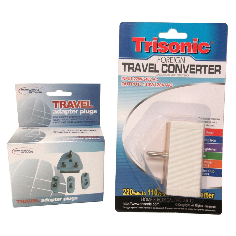 TRAVEL VOLTAGE CONVERTER ADAPTER 1600W 4 PLUGS 220 110V - Walmart.com