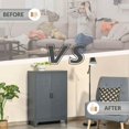 thumbnail image 2 of Spaco Industrial Storage Cabinet with Double Doors and Adjustable Shelves, Steel Garage Cabinet for Indoor as Living Room, Entryway, Gray, 2 of 8