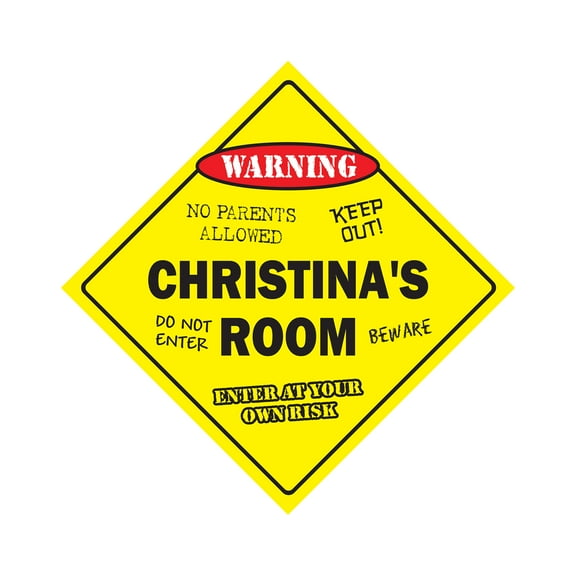 Christina's Room Sign Crossing Zone Xing | Indoor/Outdoor | 14" Tall kids bedroom decor door children's name boy girl