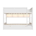 thumbnail image 5 of Euroco Wood Full XL over Full XL Bunk Bed with Storage Cabinets, LED Light and Drawers, White, 5 of 12