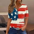 thumbnail image 2 of VerPetridure American Flag Shirts for Women 4th of July Tops USA Print T Shirt Casual Short Sleeve American Proud T-Shirt Tops, 2 of 5