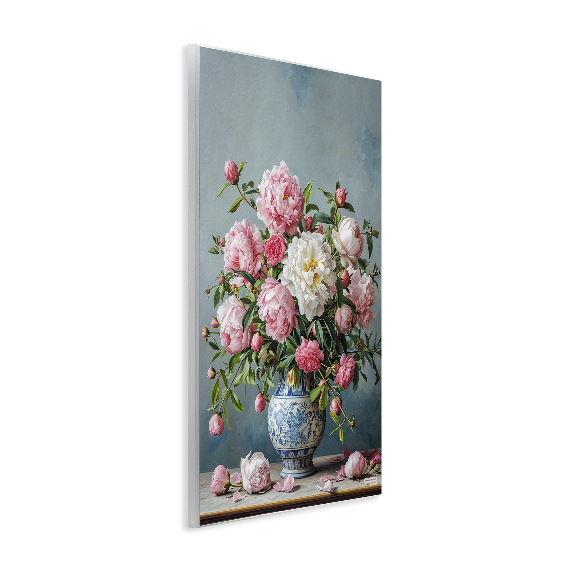 Stupell Industries Full Peonies Vase Botanical & Floral Painting Unframed Art Print Wall Art, 13 x 19