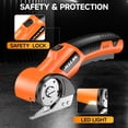 thumbnail image 6 of JELLAS Electric Scissors for Cardboard, Cordless Electric Scissors for Fabric, 4V Rechargeable Cardboard Box Cutter with Safety Lock & LED Light, Battery Scissor for Box, Fabric, Carpet, Plastic, 6 of 11