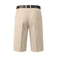 thumbnail image 4 of GrmtClth Men's Durable Shorts Pure Solid Color Cotton Linen Wrinkle Resistant Straight Leg Golf Shorts Belt Loop Summer Casual Outdoor Sports Wear Beige 35, 4 of 5