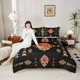 thumbnail image 4 of Feelyou Retro Western Aztec Twin Comforter Sets, Black Orange Triangle Bedding Set, 2pcs, 4 of 8