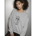 thumbnail image 2 of Glass Jar With Daisy Flowers Sweatshirt Women -GoatDeals Designs, Female Small, 2 of 4