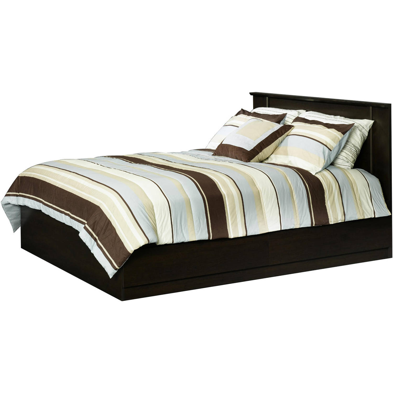 Mainstays Mates Storage Bed With, Twin Bed With Bookcase Headboard And Storage