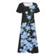 thumbnail image 4 of Gibobby Vestido Casual para Mujer Vestido suelto informal de verano de manga corta con cuello redondo para mujer, vestido veraniego largo bohemio con(Negro,G), 4 of 5