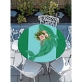 thumbnail image 6 of Turquoise Blue Whale Round Fitted Tablecloth with Elastic Edge, Waterproof Table Cloth Table Cover for 45"-54" Tables, Summer Beach Coastal Modern Art Tablecloths for Dining Picnic Indoor Outdoor, 6 of 9