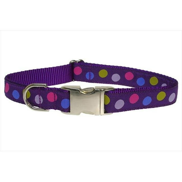 POLKA DOT-PURPLE-MULTI4-C Dot Chien Collier & 44; Violet & Multi - Grand
