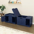 thumbnail image 6 of Flip Top Cat Litter Boxes Enclosure Covered Litter Box Hidden Furniture Wooden Cat Washroom Cabinet for , Medium and Large Cat Blue, 6 of 6