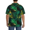 thumbnail image 5 of Cauagu Peacock Feathers2 Men's Short Sleeve Button Down Hawaiian Shirt for Men Bowling Shirts Casual Summer Beach Shirt,Medium, 5 of 6