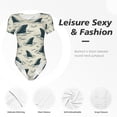 thumbnail image 6 of Fotbe Party Shark Cute Women's Crew Neck Short Sleeves Bodysuit Tops Round Neck Slim Sleeveless Soft Comfortable Basic-Small, 6 of 9