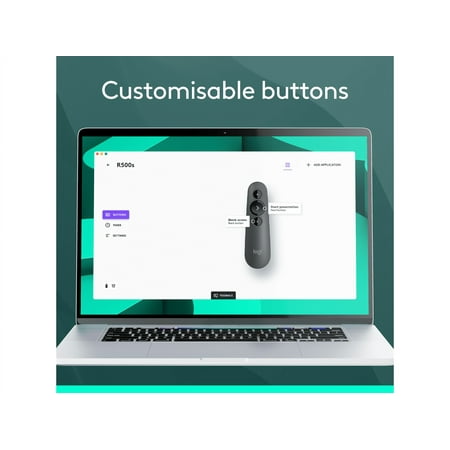Logitech - R500s Presenter Bluetooth and USB Presentation Clicker - Graphite