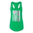 thumbnail image 2 of Survivor Awareness Flag Awareness Ladies Racerback Tank Top, Kelly, Small, 2 of 3