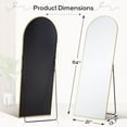 thumbnail image 3 of 21"x64" Arched Mirror Full Length, Body Wall Mirrors with Shatter-Proof Glass, Floor Standing, Hanging or Leaning, Large Tall Arch Mirror with Stand Aluminum Alloy Frame for Bedroom Cloakroom, 3 of 9