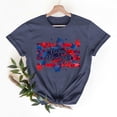 thumbnail image 2 of Goodtrade8 Womens Short Sleeve Shirts Summer USA Years Anniversary Pullover Graphic Red White and Blue Independence Day Patriotic 4th of July Fashion Shirts for Women Crew Neck, 2 of 8